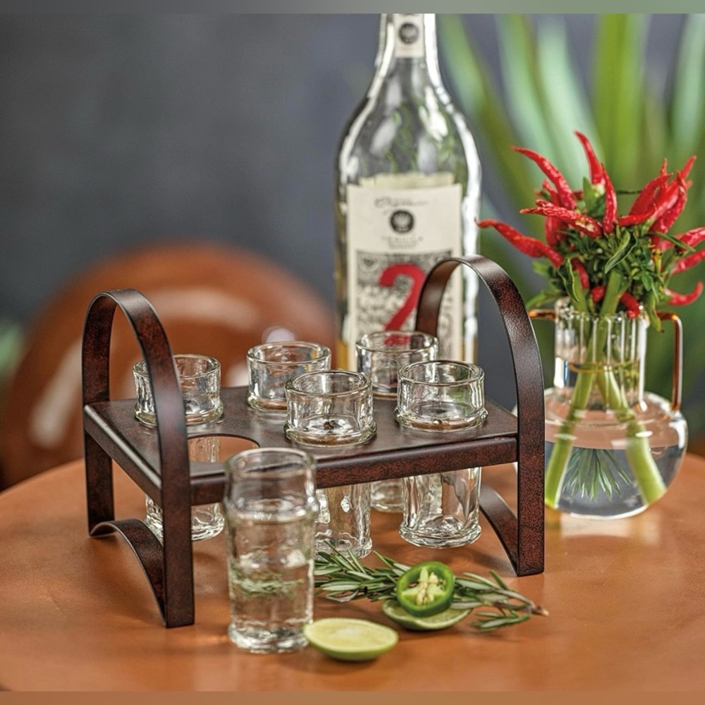 ZODAX  Antique Rust Shot glass holder